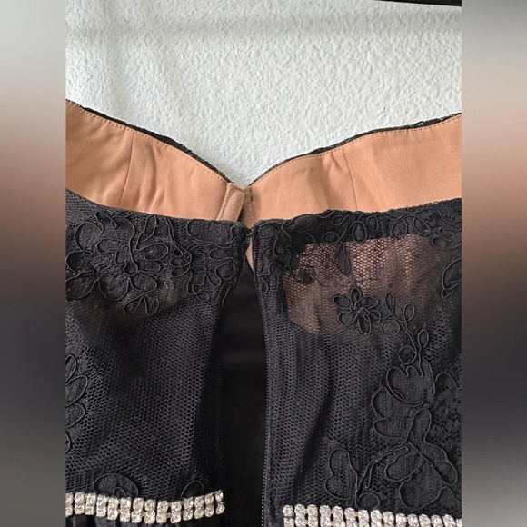 SELF PORTRAIT Black Taffetta Diamante Mini Dress - Picture 10 of 12